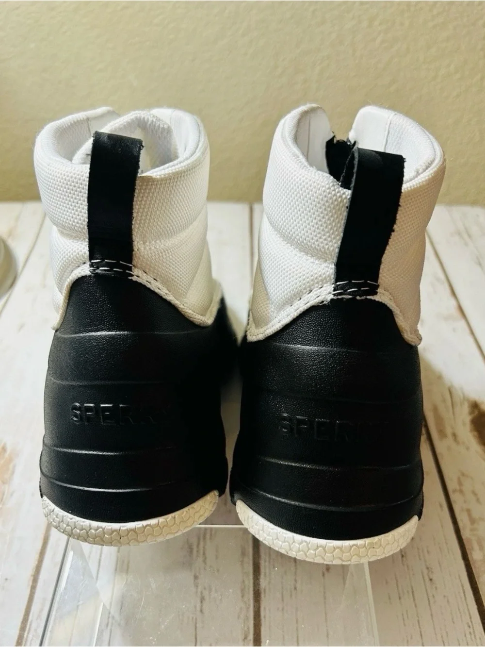 Sperry Women’s Rain Boots Black/White Winter Lightweight New